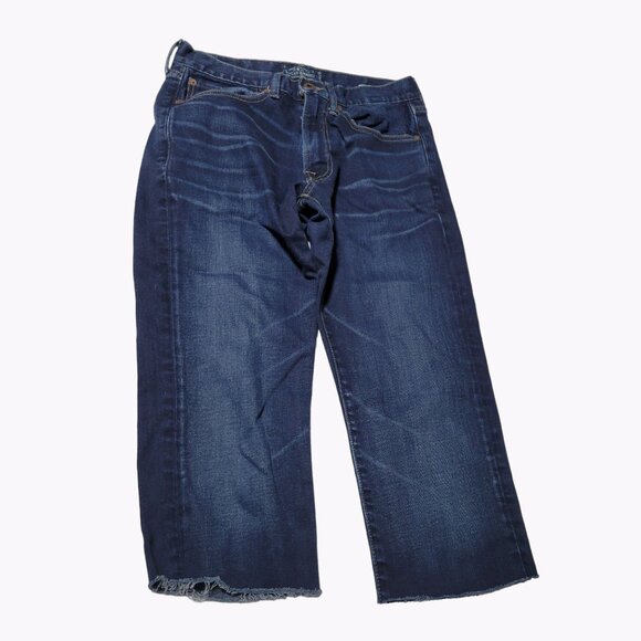 Lucky Brand Jean Shorts Mens Size 28 Cut Off Jorts Dark Wash Denim Low Rise - Picture 1 of 5